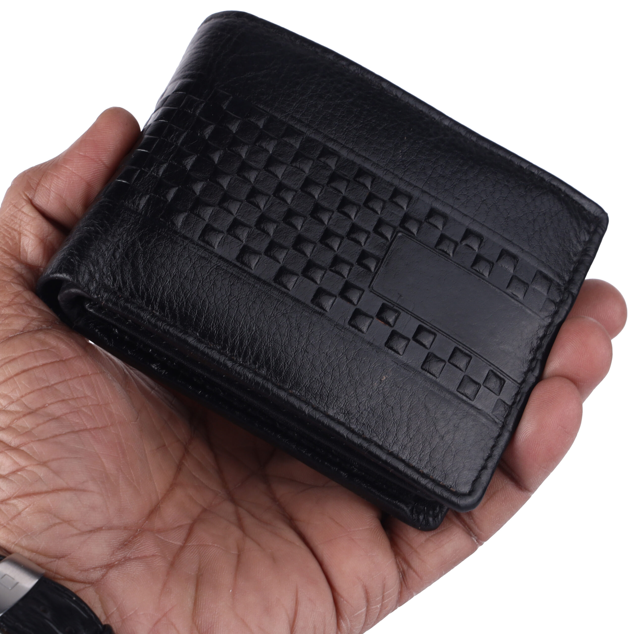 Bi-Fold Black Stylish Genuine Leather Wallets for Men Latest Gents Purse with Card Holder 22110_BL_UPPER_DESING - Image 2