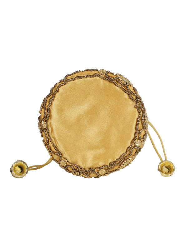 Combo - Designer Embroidered Potli Bag - Yellow & Gold - Image 6