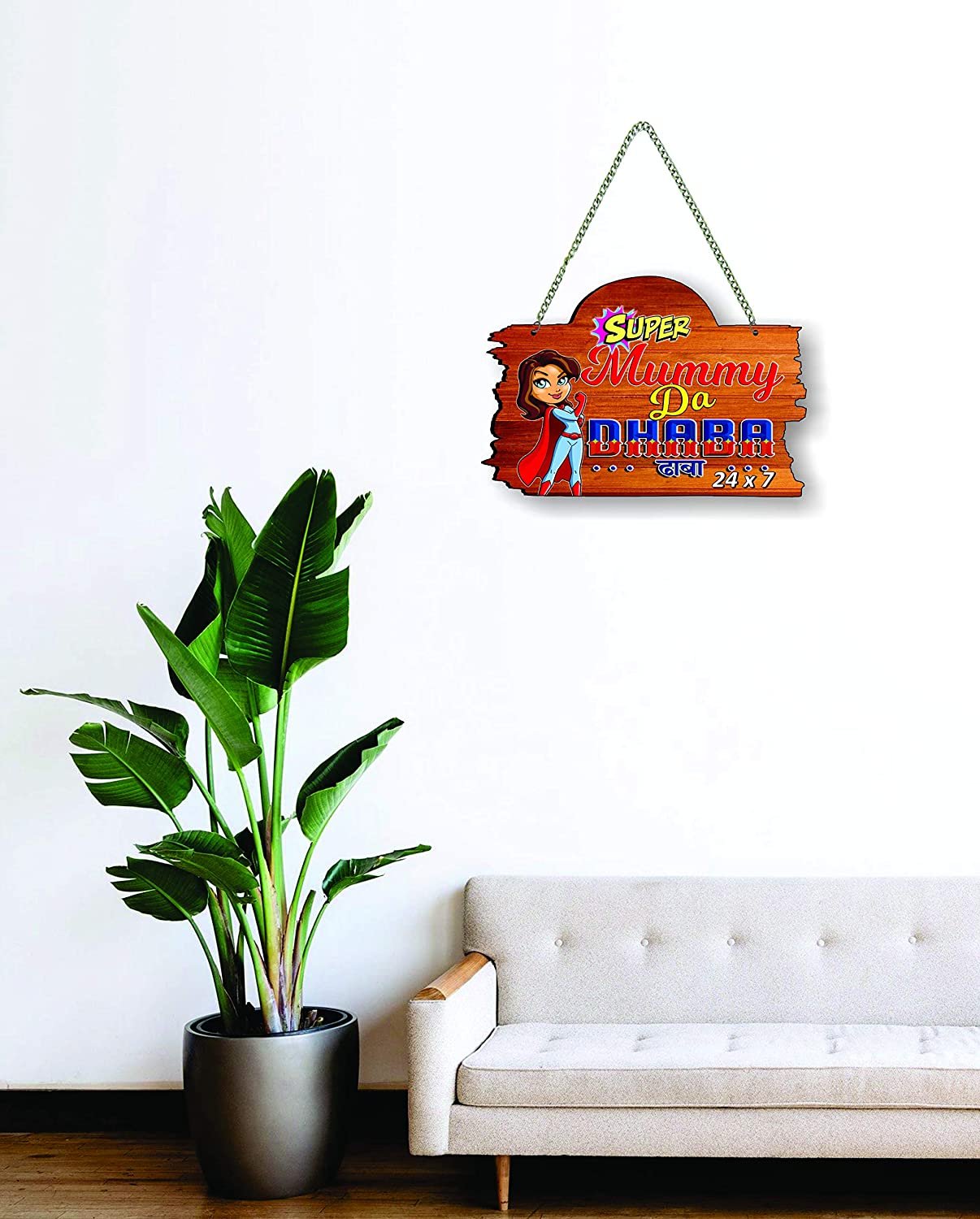 Super Mummy Da Dhaba Printed Wall Hanging 30x20 cm - Image 3