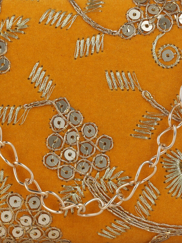 Combo Of Boho Bag And Mustard Embroidered Box Clutch For Girls and womens - Image 2