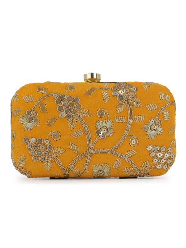 Combo Of Boho Bag And Mustard Embroidered Box Clutch For Girls and womens - Image 4