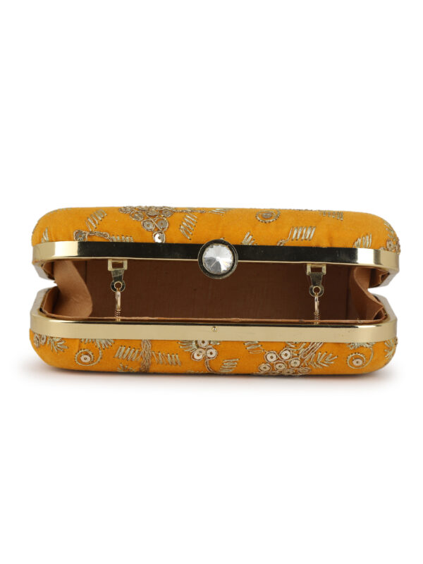Combo Of Boho Bag And Mustard Embroidered Box Clutch For Girls and womens - Image 5