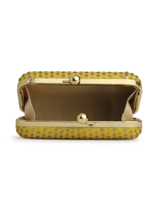 Combo Of Boho Bag And Yellow & Gold Embroidered Box Clutches For Girls and womens - Image 5