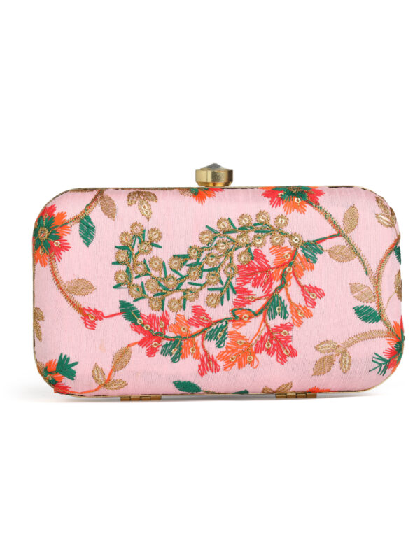 Combo Of Boho Bag And Pink & Green Embroidered Box Clutches For Girls and womens - Image 2