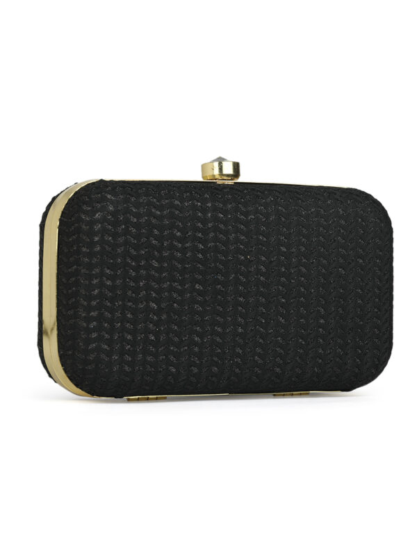 Combo Of Boho Bag And Black & Gold Embroidered Box Clutches For Girls and womens - Image 3