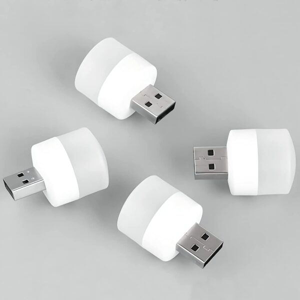 Plug in LED Night Light Mini USB LED Light Flexible USB LED Ambient Light Mini USB LED Light, LED Portable car Bulb, Indoor, Outdoor, Reading, Kitchen,Sleep (4 pcs) - Image 2