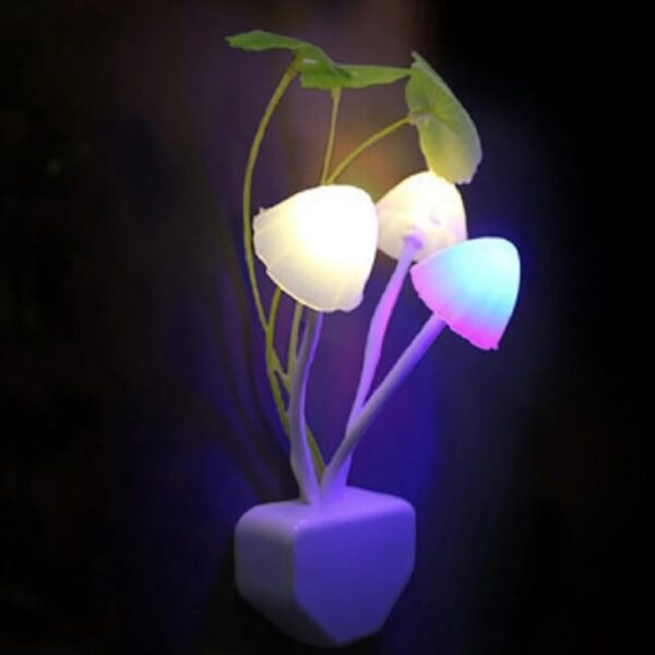 Multicolour LED Mushroom Night Light Lamp with Smart auto On/Off Light Sensor, Color Changing Mushroom Light for Home Decoration Lights - Image 2