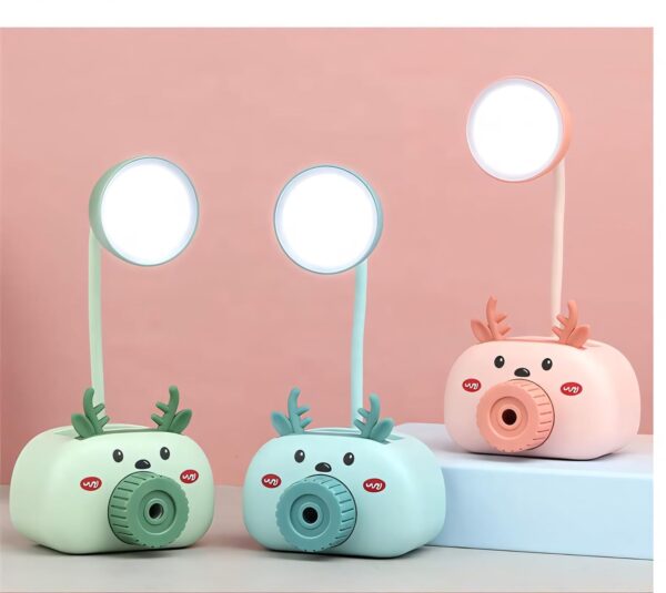 Pencil Cutting 4 In One Kids LED Table Lamp Usb Rechargeable Study Desk Light With Pen Barrel For Children, Kids, Baby Room D?cor Lamp (Multicolor, Cool White Light)