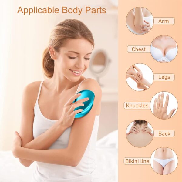 Magic Crystal Hair Eraser for Women and Men, Hair Remover Painless Exfoliation Hair Removal Tool for Arms Legs Back, Washable Crystal Epilator Without Shaving for Smooth Skin Gifts (Blue) - Image 2