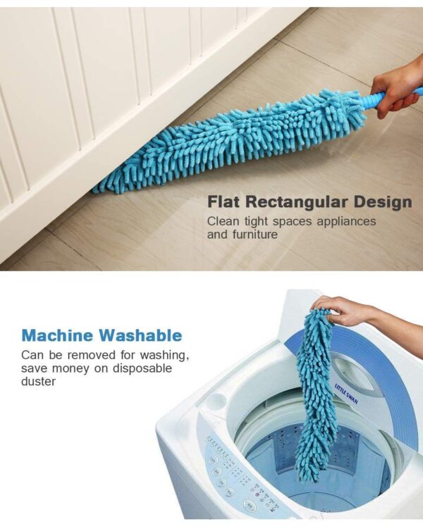 Foldable Microfiber Flexible Fan Cleaning Duster for Quick and Easy Cleaning of Multi-Purpose Cleaning of Home, Kitchen, Car, Office with Long Rod(Multi Color) - Image 2