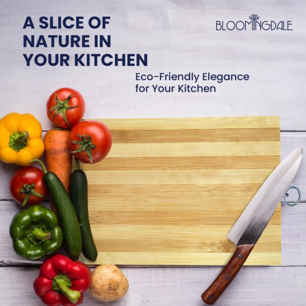 Wooden Chopping Board for Kitchen Multipurpose Kitchen Accessories Items for Vegetable, Fruits Cutting Board for Kitchen Non Slip Chopping Board Wooden, Large Size Wooden Cutting Board - Image 2