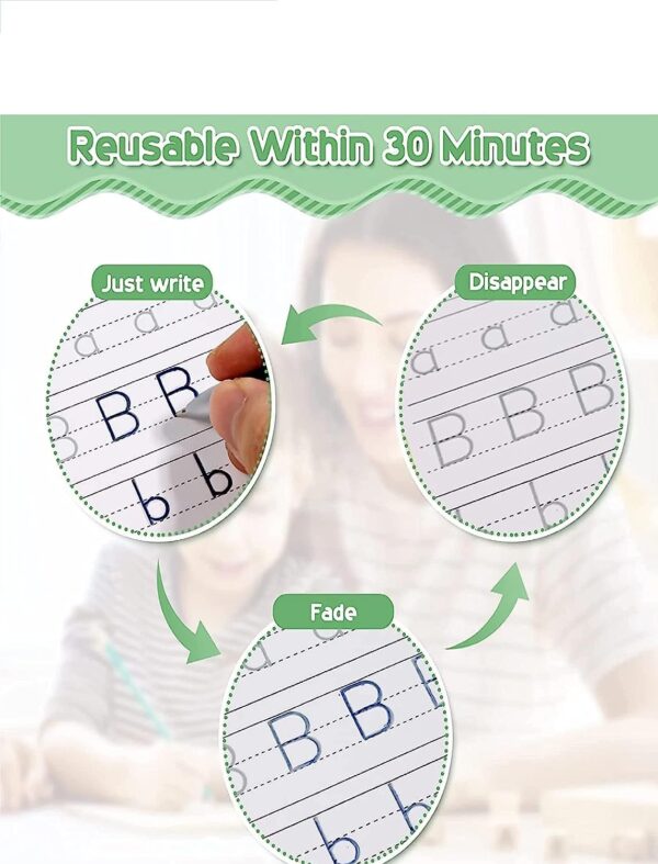 Sank Magic Practice Copybook | 4 BOOK + 10 REFILL+ 1 Pen +1 Grip | Good Book for Preschoolers | Reusable Magic Copybook Set (1 SET) - Image 2