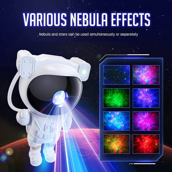 Astronaut Galaxy Projector with Remote Control - 360? Adjustable Timer Kids Astronaut Nebula Night Light, for Gifts,Baby Adults Bedroom, Gaming Room, Home and Party (Corded Electric) - Image 2