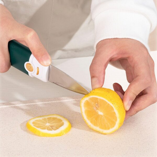 Kitchen Knife Peeler Portable Knife for Fruit 2 in 1 Knife and Peeler for Kitchen Travel Knife with case Stainless Steel Bled (Pack of 1) (Multicolor) - Image 2