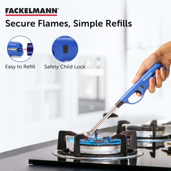 Plastic Adjustable Flame Kitchen Gas Lighter, Refillable with Small Refill Can, Multicolor Pack of 1 - Image 2