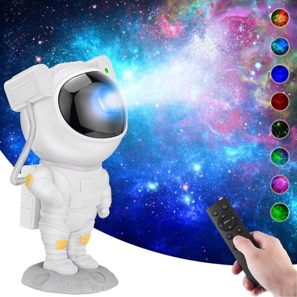 Astronaut Galaxy Projector with Remote Control - 360? Adjustable Timer Kids Astronaut Nebula Night Light, for Gifts,Baby Adults Bedroom, Gaming Room, Home and Party (Corded Electric)